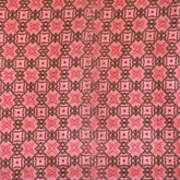 Khadi Cotton Printed Fabric - Kantha Print - Carrot Red - Geometry - Vastra Raag